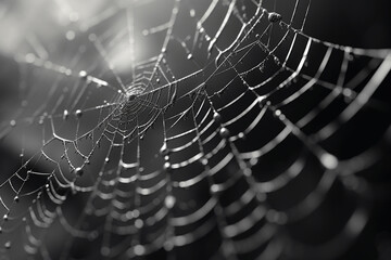 Wall Mural - spider web and the movement of spider, cinematic, photorealistic created with Generative Ai