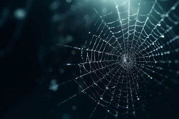 Wall Mural - spider web and the movement of spider, cinematic, photorealistic created with Generative Ai