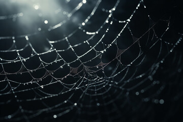 Wall Mural - spider web and the movement of spider, cinematic, photorealistic created with Generative Ai