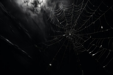 Wall Mural - spider web and the movement of spider, cinematic, photorealistic created with Generative Ai