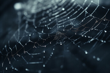 Wall Mural - spider web and the movement of spider, cinematic, photorealistic created with Generative Ai