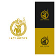 Lady justice, Themis With Black Book Logo Inspiration for Law firm