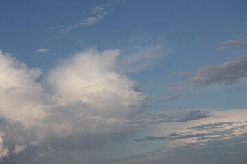 blue sky. beautiful cumulus clouds flying across the sky, beautiful natural clouds on the sky, deep 