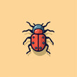 Beetle in cartoon, doodle style. 2d vector illustration in logo, icon style. AI Generative