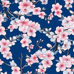 Wall Mural - Blossoming Cherry Trees Pattern