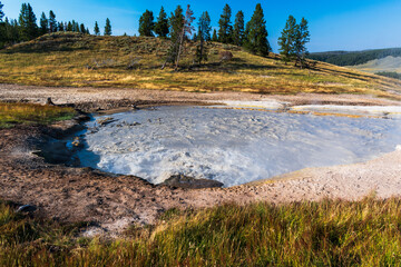 Wall Mural - Churning Caldron, Thermal Pool in Yellowstone National Park