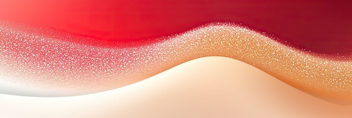 Poster - Abstract red gold  glitter waves panoramic background