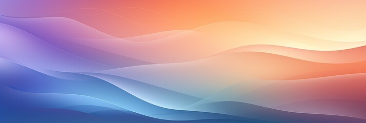 Poster - Panoramic soft abstract background with blue rose gradient waves