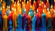 burning melted wax candles abstract background. Christmas, holiday season, religion concept. 