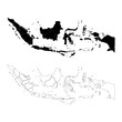 Indonesia map vector. National map of indonesia with territory. Indonesia map with fill color and outline design.