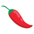 Isolated red chili pepper icon Mexican food Vector
