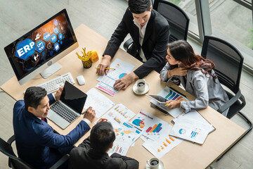 Poster - erp enterprise resource planning software for modish business to plan the marketing strategy