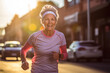 Senior woman going for a run and living a healthy lifestyle for longevity