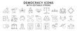 Democracy icons. Democracy icon set. Democracy line icons. Vector illustration. Editable stroke.