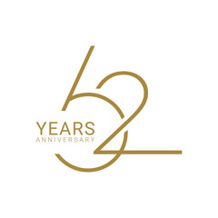 62 Year Anniversary Logo, Golden Color, Vector Template Design element for birthday, invitation, wedding, jubilee and greeting card illustration.