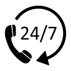 Poster - Call 24 icon. Vector flat trendy style illustration on white background..eps