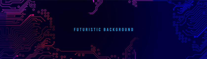 Poster - Vector circuit board motherboard. blue technology background. Futuristic Background.