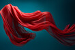Red fabric flying through the air.