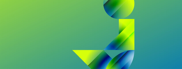 Leinwandbilder - Minimalism meets gradient allure. Geometric shapes intertwine in a tranquil backdrop. Subtle hues meld, creating serene yet dynamic canvas, testament to modern aesthetics