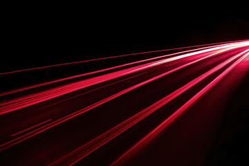 Poster - Abstract red speed motion car on the street at the night background with long exposure. High quality photo