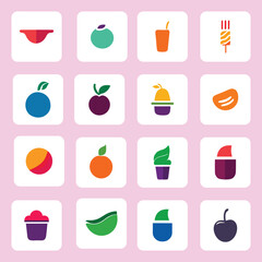 Colorful fruit logo icon collection vector