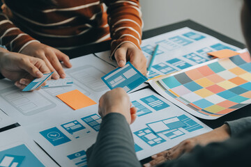 ux graphic designer creative sketch planning application process development prototype wireframe for