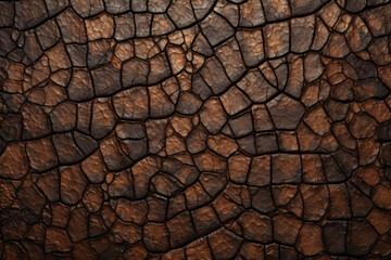 Sticker - Detail of dry and cracked reptile brown skin, organic surface material texture