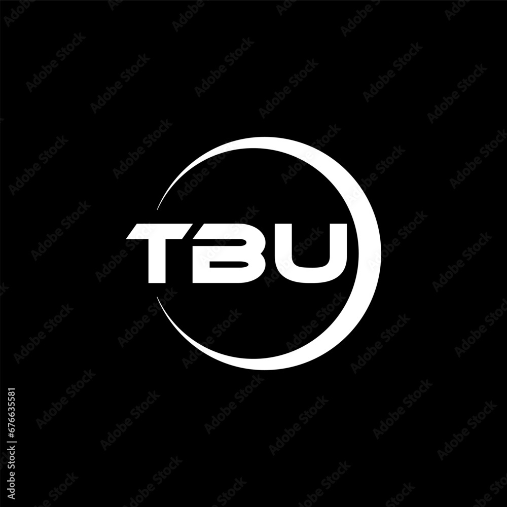TBU letter logo design with black background in illustrator, cube logo ...