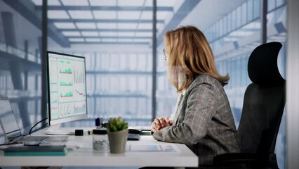 Poster - Excited Business Analyst Using Computer Data