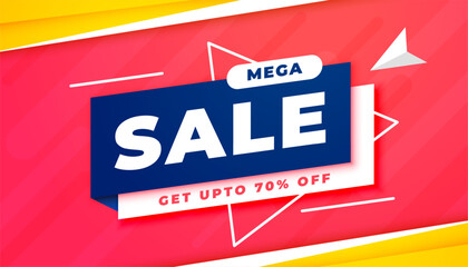 Wall Mural - modern mega sale banner in geometric style and offer details vector