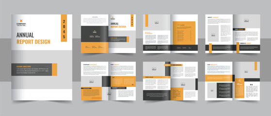 Wall Mural - Corporate business Annual report template with cover, back and inside pages, Company Profile Brochure or business profile Layout vector