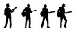 Man playing electric guitar silhouette, male electric guitar player, male musician guitarist on stage silhouette
