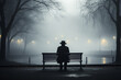 loneliness man on a bench,  AI generated