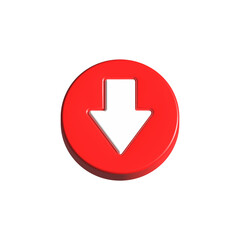 Poster - down arrow 3d red color