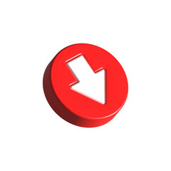 Poster - down arrow 3d red color