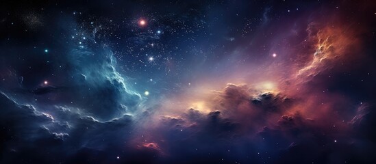 Wall Mural - Colorful outer space Nebula cloud galaxy background