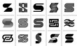 © Artswolf - Set of geometry line flat letter S logo branding design