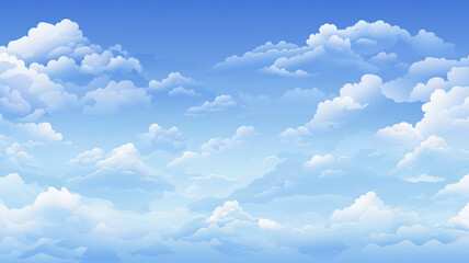 Sticker - Beautiful Pixel Art Clouds Background Seamless Sky Texture