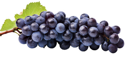 Wall Mural - Bunch of blue grapes dry isolated on transparent background, Generative ai