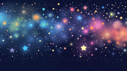 Sticker - Fantastic Pixel Art Stars Starry Sky with Different Shapes