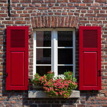 Old German House With Window With Wooden Shutters, Wachtendonk