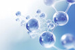 © lin - 3D rendering of microscopic particle structure, molecules inside liquid bubbles, skin care cosmetic solution