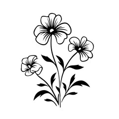 Wall Mural - line drawing, line art png, line art prints, spring clipart, line art rose, rose clipart, floral svg, flower png, wildflower svg, flower clipart, bouquet svg, tattoo svg, line art, svg files, svg file