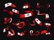 © Hammad - 3d Set Of Different Style Of Canada Flags Waving Ribbon Flags On Black Background 3d Illustration
