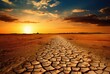 global problem of dry land, dry and cracked land, regional drought concept