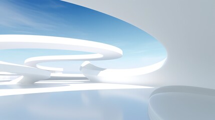 Poster - Abstract futuristic architecture background of buildings and 3D renderings.