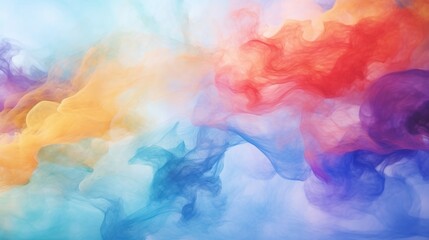Leinwandbilder - Abstract colorful watercolor drawn background. Fantasy sky with colorful smokes. Live wallpaper or screen saver.