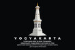 Yogyakarta Tugu Jogja Monument Tourist Spot Black and White Vector