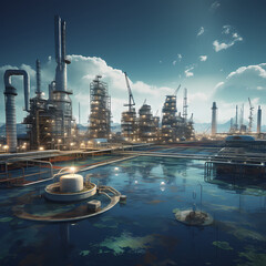 Poster - oil refinery plant