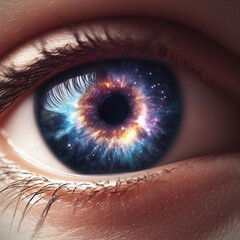 eyes with galaxy view inside
